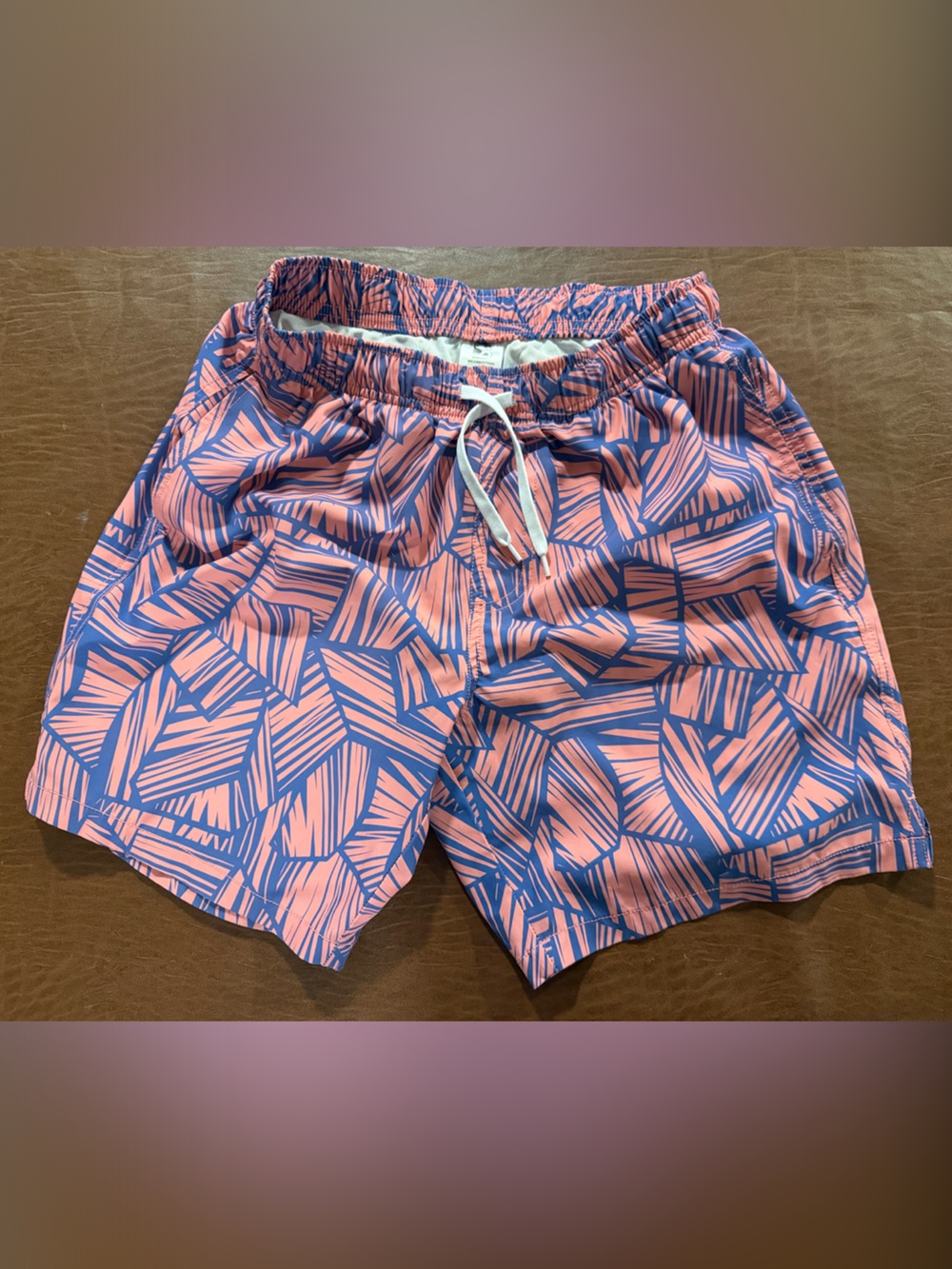 Men’s Bearbottom Pink & Blue swim trunks medium